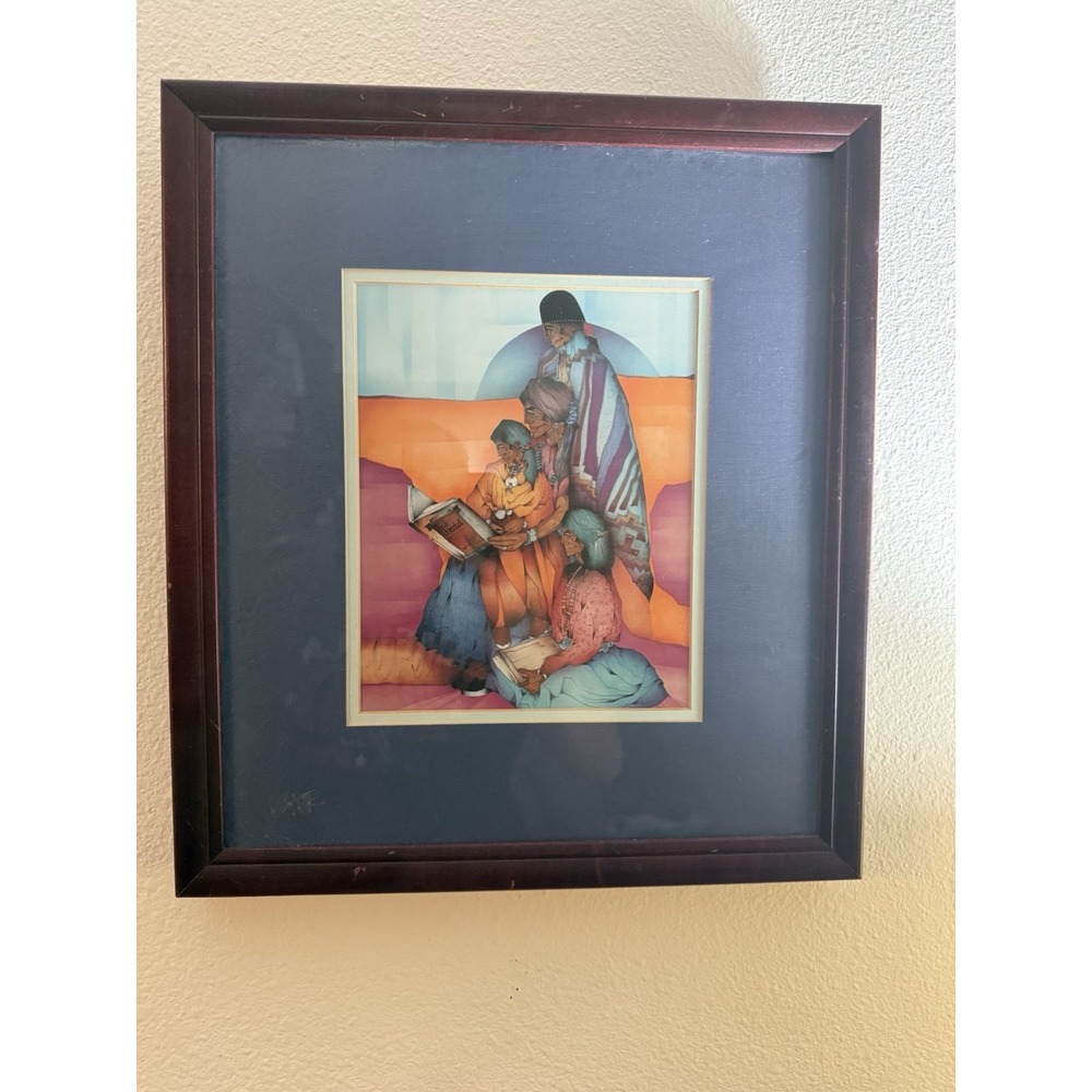 Amado M Peña Jr Los Cuentos 1989 Signed Lithograph COA Native American Art